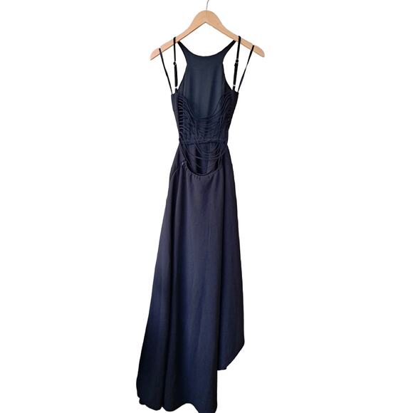 SELFIE LESLIE Dancing Queen Strappy Back Mini to Maxi Dress Small Asymmetrical - Picture 12 of 14